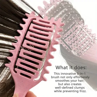 Brosse démêlante en plastique pour boucles – image 3