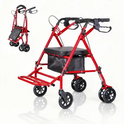 Déambulateur pliable 2 en 1 avec siège