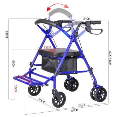 Déambulateur pliable 2 en 1 avec siège – image 2