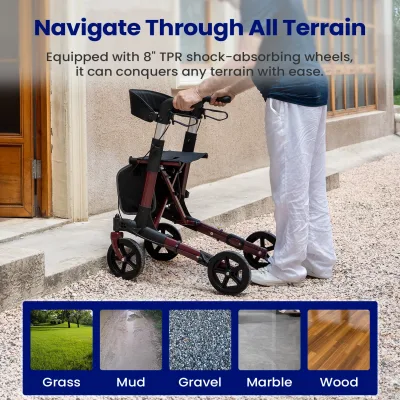 Déambulateur pliable avec siège – image 3