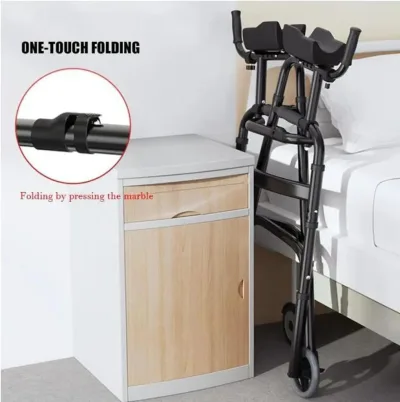 Déambulateur pliable en aluminium noir