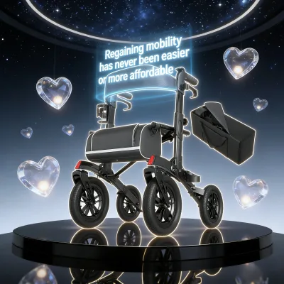 Déambulateur pliable léger à poignée réglable – image 2