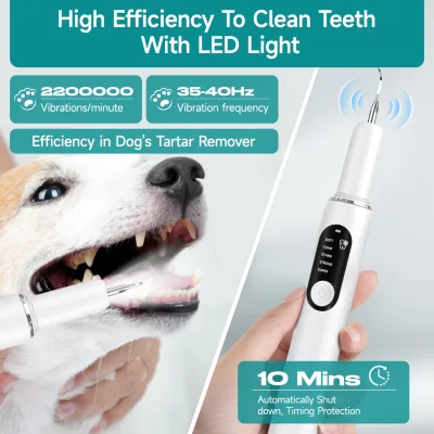 Détartreur ultrasonique blanc pour chiens – image 2