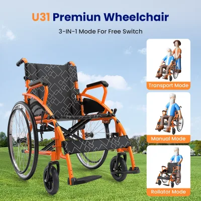 Fauteuil roulant de transport pliant