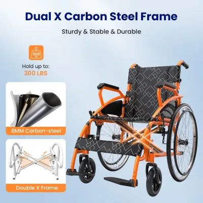 Fauteuil roulant de transport pliant – image 3