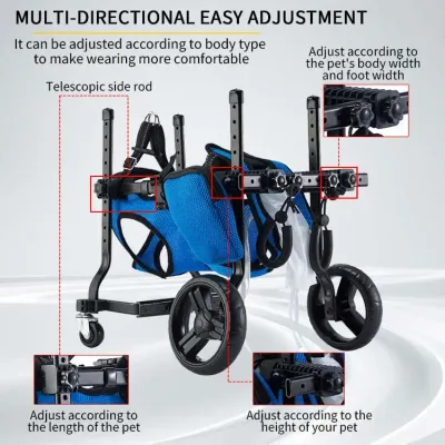 Fauteuil roulant réglable en aluminium, chien – image 2