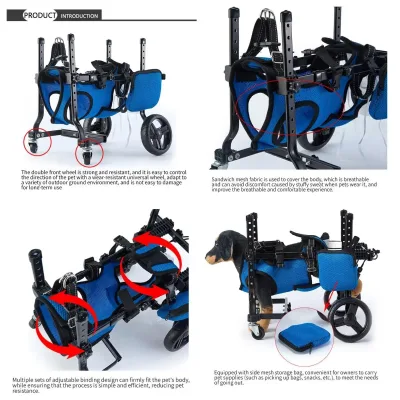Fauteuil roulant réglable en aluminium, chien – image 3