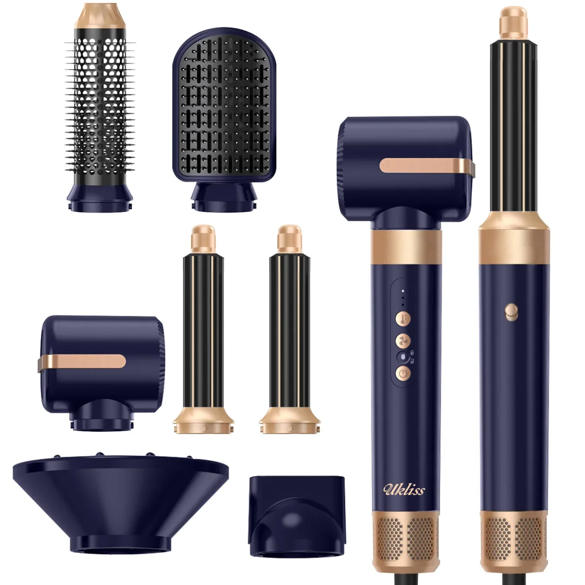 Sèche-cheveux 7 en 1 avec brosses à air chaud