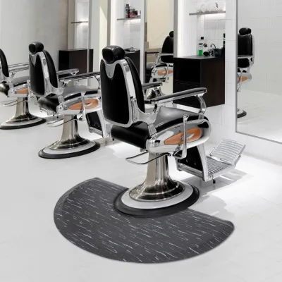 Tapis de sol de salon demi-cercle noir