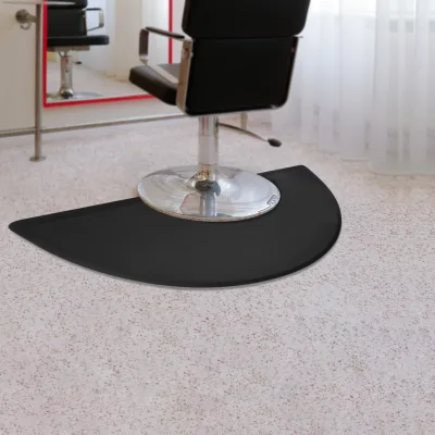 Tapis de sol de salon demi-cercle noir – image 3
