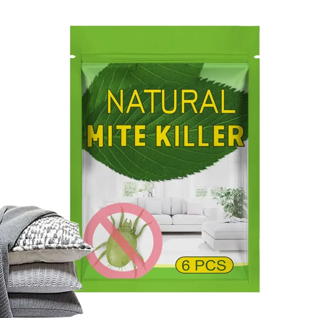 Pack exterminateur d'acariens à base de plantes TUUWAI, exterminateur d'acariens à base de plantes 6 pièces | Contrôle des acariens parfumé aux plantes longue durée pour cuisine, salle de bain, balcon, jardin