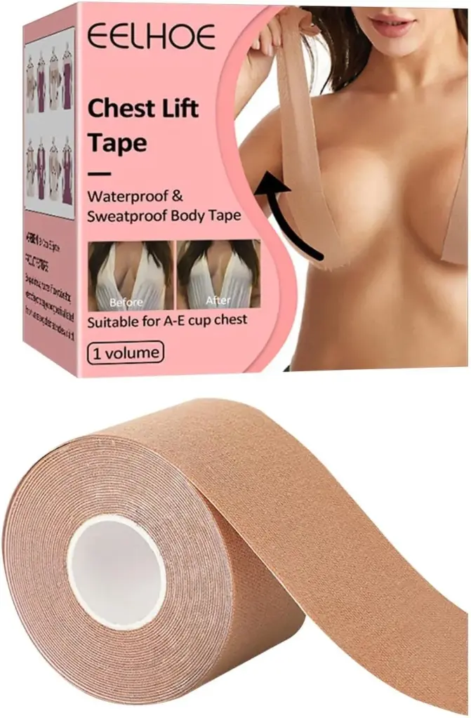 Ruban adhésif pour Le soulèvement du Seno, Ruban pour Le soulèvement du Seno Anti-Trace Résistant à la Transpiration | Bande pectorale Invisible pour Les Types d'habillement en Tissu