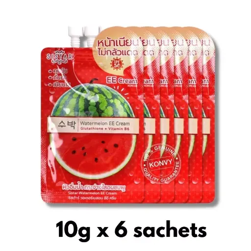 Sistar Watermelon SPF50PA++ EE Crème Solaire Contrôle du Sébum Longue Durée 10g x6